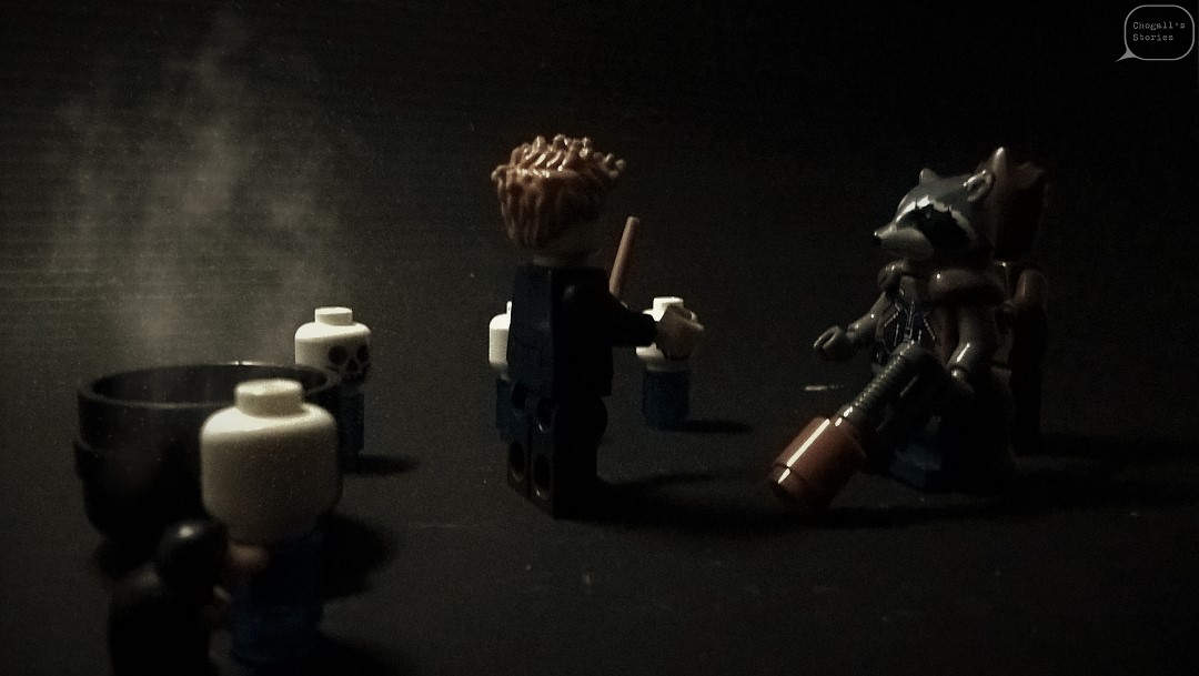 Newt Scamander meets Rocket and Groot.